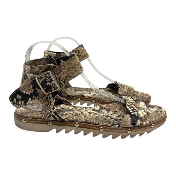 AGL Attilio Giusti Leombrum Leather Python Snake Print Sandal Women EU 40 US 9.5 - Picture 2 of 15